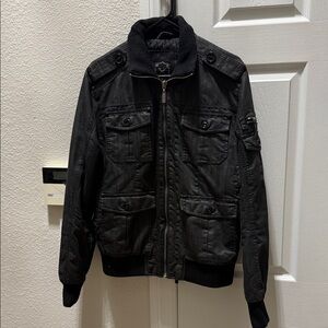 Men's Black Military-Style Field Jacket
